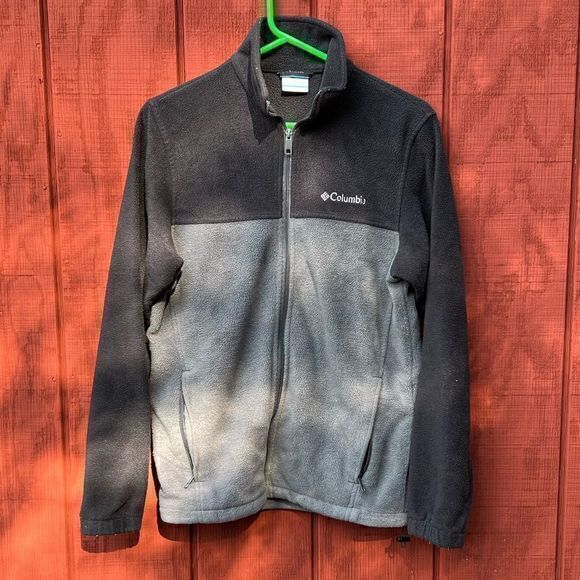 Columbia Men’s Full Zip Fleece Jacket Pockets Long Sleeve‎ Gray Black Small - Picture 1 of 5